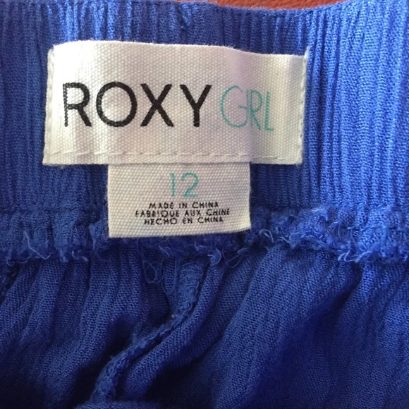 Roxy Girl SZ 12 Blue Cover Up Shorts - Picture 3 of 4